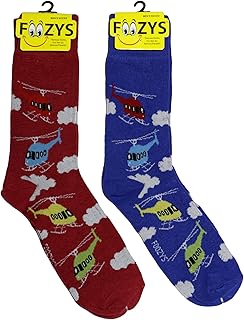 Foozys Men’s Crew Socks | Fun Automotive - Going Places Novelty Socks | 2 Pair
