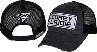 2023 Corey Lajoie Vintage Patch Hat - NASCAR Adjustable Automotive Racing Mesh Baseball Cap Black, Black