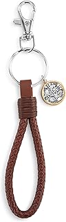 Wrapped in Prayer, Life Be Filled, Brown/Silver Tone 4 Inches Leather/Metal Automotive Key Chain, Brown/Silver Tone, 4 Inches