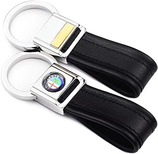 Cadtealir Stainless steel lanyard keychain and leather strap clips compatible with infiniti key fob