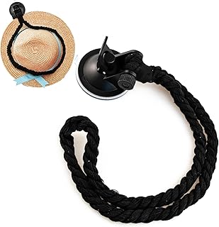 Hat Mounts for Car,Cowboy Hat Holder with Suction Cups and Handmade Rope,Automotive Accessory Holds Hat in Shape,Holds Hat on Seat or Dashboard,Cowboy Hat Holder for Trucks,Doors,Walls (Black)