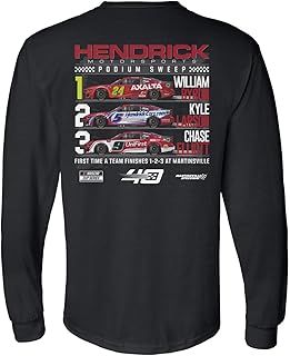 Hendrick Motorsports NASCAR 2024 Martinsville Podium Sweep Byron Long Sleeve T-Shirt