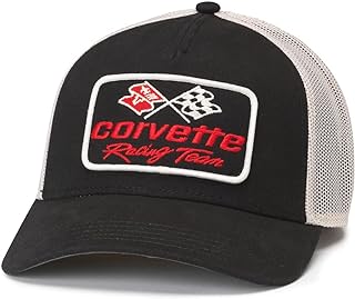 Valin Patch Automobile Brand Adjustable Snapback Baseball Hat (22005A-Cars-Parent), Ivory/Black (Corvette Racing Team), One Size