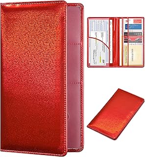 Car Registration and Insurance Card Holder - Leather Vehicle Glove Box Automobile Documents Paperwork Wallet Case Organizer for ID, Driver's License, Key Contact Information Cards - Men&Women,