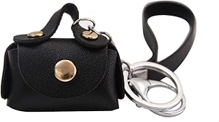 Black Women Faux Leather Mini Key Chain Handbag Pendant Earphone Storage Coin Purse Automobile Keychains Women's Coin Purses and Pouches, Black
