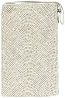 SHB467 Pearl Galapagos Club Handbag for Ladies, 7-inch Height, White