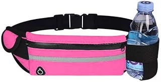 Running Belt Bag Women Waist Bag Belt Men Sports Fanny Pack Mobile Phone Bag with Headset Port Gym Running Cell Phone Jogging Run Cycling Belt Bag, Pink, Waist Belt Bag