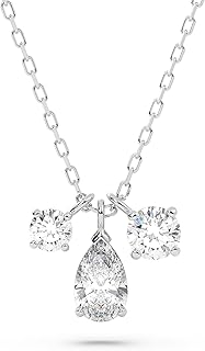 Attract Pear Jewelry Collection, Rhodium Finish, Clear Crystals