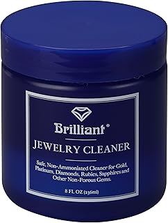 Brilliant 8 Oz Jewelry Cleaner with Cleaning Basket and Brush