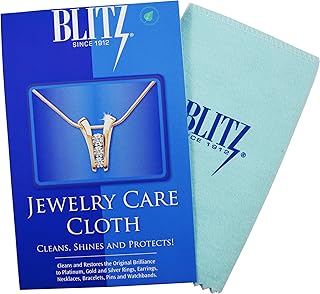 Blitz Premium XL 2-Ply Jewelry Cleaning and Polishing Cloth with Tarnish Inhibitor for Gold, Silver, and Platinum, Made in the USA, Nontoxic and Environmentally Friendly, 2-Pack, Blue 2 Pack