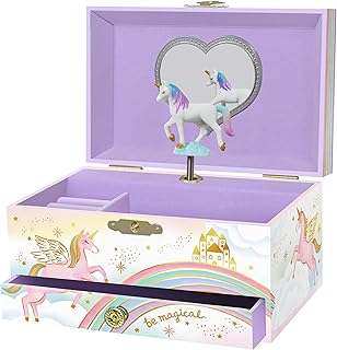 Giggle & Honey Musical Unicorn Jewelry Box for Girls - Kids Dancing Unicorn Music Box with Mirror, Unicorn Gifts for Little Girls, Jewelry Boxes, Childrens Birthday Gift, Ages 3-10