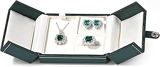 Oirlv Multifunctional Leather Jewelry Box Jewelry Organizer Box Travel Jewelry Box For Necklace Earring Ring（Green）
