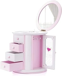 Renawe Girls Musical Jewelry Box Necklace Storage Case Women Kids Music Jewelry Organizer Box Gift