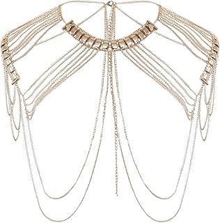 Sinkcangwu Shoulder Necklace Chain Body Jewelry Tassel Shoulder Jewelry Accessory for Women Men Boys Girls at Party Beach Summer Holidays Halloween