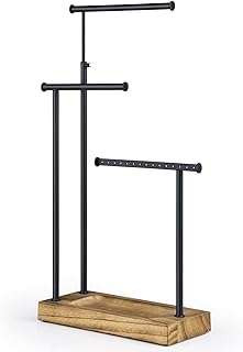 SRIWATANA Jewelry Organizer Stand, Extra Tall Necklace Holder Jewelry Holder, Gift Idea (Carbonized Black & Black)