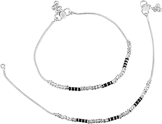 Boho Anklets Barefoot Sandals - Indian Ankle Bracelet Jewelry Pair - Handmade Retro Vintage Ethnic Gypsy Silver Hippie Tribal Bohemian Festival Fashion Womens Novelty Accessories - Gift