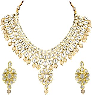 Exquisite Wedding Designer Faux Kundan Necklace Set Indian Traditional Wedding Wear Jewelry for Women