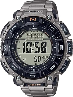 Casio Pro Trek Bio Mass Tough Solar Triple Sensor w/Thermometer Altimeter Barometer Compass World Time Men's Titanium Band Watch