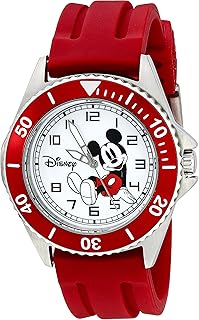 Mickey Mouse Adult Honor Analog Quartz Watch, Red, Quartz Movement