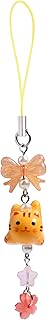 Cute Lazy Cat Phone Charm Bow Flower Fish Butterfly Beaded Aesthetic Keychain Charm Phone Charm Accessories