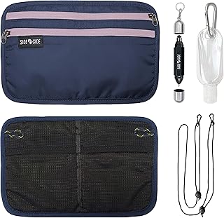 Passport Holder Pouch for Traveling w/RFID Blocking | Travel Neck Wallet Organizer for Credit Card, Cash, Cell Phone | Travel Essentials Bag Accessories incl. Mini Pen + Keychain Bottle, navy, Rfid