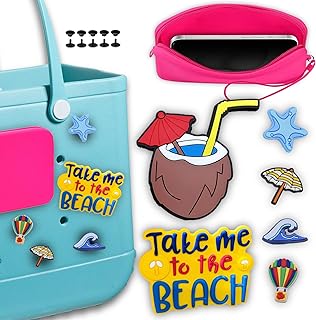 Fablus Beach Bag Accessories Mom Life Beach Bag Charms, Silicone Phone Holder for Beach Bag, Rubber Beach Bag Accessories