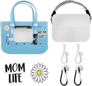 Accessories Set for Bogg Bag, Phone Holder for Bogg Bag, Compatible with Various Bogg Bag Sizes, Charms for Bogg Bag, Silicone Handbags for Bogg Bag ﻿(Grey)