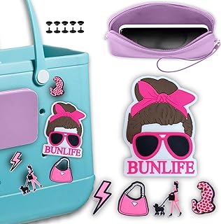 Beach Bag Accessories Mom Life Beach Bag Charms, Silicone Phone Holder for Beach Bag, Preppy Charms