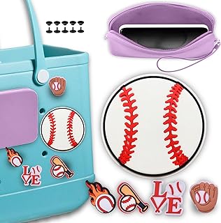 Beach Bag Accessories Mom Life Beach Bag Charms, Silicone Phone Holder for Beach Bag, Baseball Charms