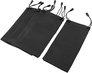 esowemsn 10pcs Black Soft Drawstring Microfiber Sunglasses Glasses,Cell Phone Gadgets Accessories Sleeve Pouch Bag Best for Cleaning, Protection and Storage