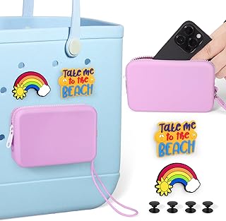 Mity rain Phone Holder for Bogg Bag - Soft Silicone Hawaii Accessories and Insert Wallet Charms for Beach Tote Bag, Accessories Organizer for Mobile Phone/Sunglasses/Makeups/Key Chain/Jewelries