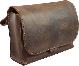 Squared Waist Bag, Fanny Pack, Phone & Wallet Holder, Travel Accessories, Full Grain Leather, Handmade, Bourbon Brown, Brown, One_Size, Classic