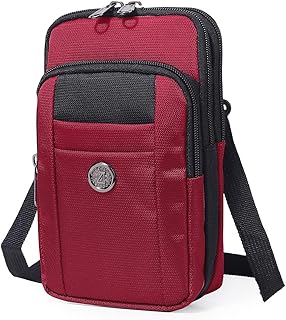 Senient Wolf Waterproof Nylon Multifunctional Phone Bag Small One Shoulder Crossbody Bag Waist Bag Wallet Travel Passport Bag