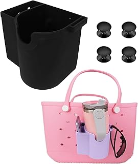 3-in-1 Silicone Bogg Bag Accessories-Cup, Phone,and Sunglasses Holder for Stanley Tumbler 20/30/40oz, Compatible with Small, Medium,X Large Bogg Bags(Black)