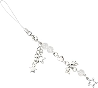 Star Phone Charm for Case Y2k Beaded Keychain for Women Car Keys Kawaii Dangle Accessories for Purse Bag Charms for Backpacks Aesthetic Bow Keychains for Girls Cute Cell Phone Decorations for Case,