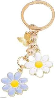Cherry Blossom Keychain Simple Sakura Floral Smile Flower Key Ring Mobile Phone Pendant Decoration Accessories For Women