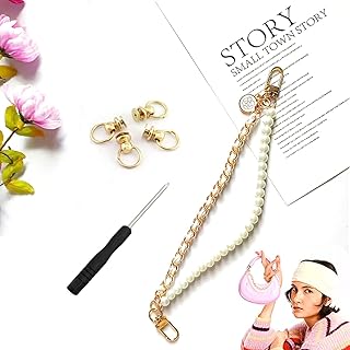 DIY Imitation Pearl Double Short Handle Handbag Replace Chain（Silver） ，Mobile Phone case Accessories Decoration Chain Shoe Chain Shoe Decorative for Birthday Party Halloween Christmas Decor