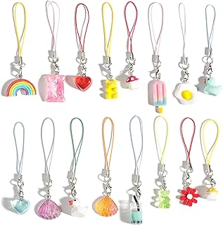 LIRUNQIN Phone Charm Strap Kawaii Accessories Cute Keychain Lanyard String Charm