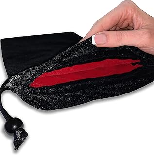 Black velvet drawstring pouch, red velvet lining Inside, 7.6 x 10.6 inches. Great bag for organizing and storage at home or when traveling. Great for gifts, makeup, jewelry, game or phone accessories.
