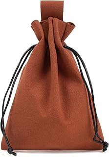 Leather Belt Pouch Drawstring Coin Purse Portable Retro Travel Phone Dice Storage Bag Pirate Renaissance Viking Costume Accessory, Brown, Belt Pouch Drawstring Coin Purse