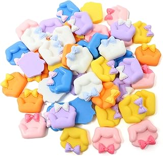 Honbay 48PCS Flatback Resin Charms Cartoon Mini Sofa Resin Cabochons for Hair Accessories Phone Case Scrapbooking Decor (6 Color)
