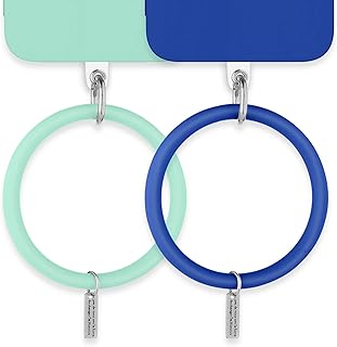 Ufbara Silicone Wrist Ring for Phone Case, Wristband Keychain Round Rubber Keyring Lanyard Strap Soft Accessories 2 Pack