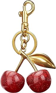 Cherry Bag Charm purse charms Keychain- car cherry accessories keychian gifts for women, Golden, Small