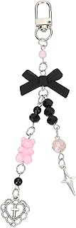 Y2k Cute Keychain for Women Aesthetic Bow Keychains Key Chains for Backpacks Bag Phone Charm Accessories