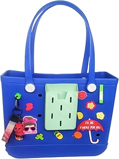 Beach Tote Bag Medium Size Rubber Rubber Tote Bags With Handles Consist OF Accessories Charm Phone Holder