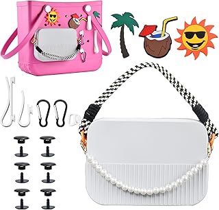 Bogg Bag Accessories Set-Waterproof Phone Holder for Various Hole Bag Sizes, Insert Charms for Rubber Beach Totes Decor-Gray