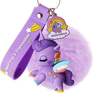 HONYJOOM Cute Keychain Gift - Unicorn Keychain Kawaii Accessories Key Chain Backpack Charms Car Keys Keychain for Kids Girls