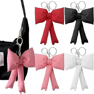 Fashion Bowknot Keychain Rings Bow Charm Pink Keychain Cute Keychains for Women Girls,Car Key Chain Bag Pendant Keychains for Car Key Backpack Phone Projects Keychain Accessories, Pink &