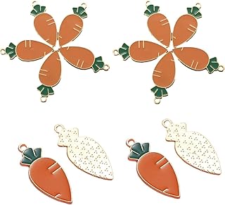 50Pcs Carrot Enamel Charms - Cartoon Carrot Pendant, Cute Carrot Accessories Perfect for DIY Necklace, Earrings, and Jewelry Making Supplies