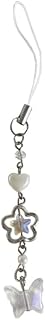White Cute Phone Charm Pendant Cute KeyChain for Bag Phone Star Bowknot Charm Women Girl Strap Lanyard Chain Cell Phones and Accessories, Pearl, 1